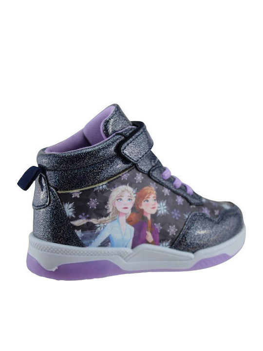 Disney Frozen Kids Sneakers High with Lights Blue