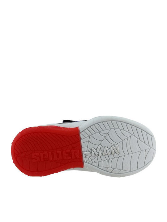 Marvel Spiderman Παιδικά Sneakers με Σκρατς & Φωτάκια Μπλε