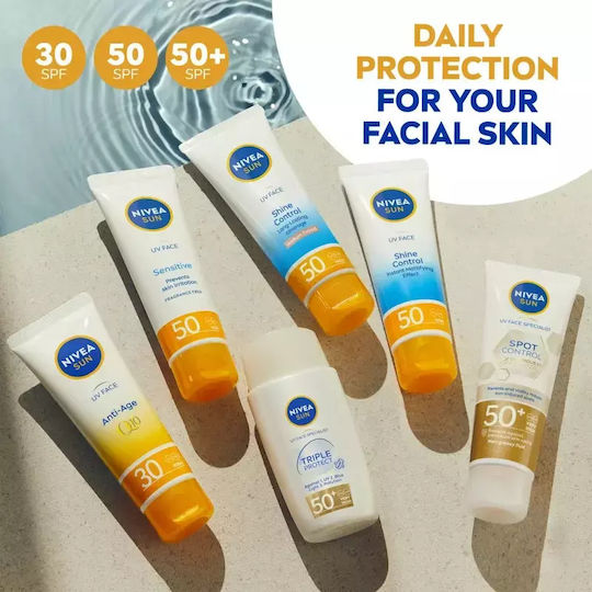 Nivea Sun UV Face Shine Control Αντηλιακή Κρέμα Προσώπου SPF50 50ml