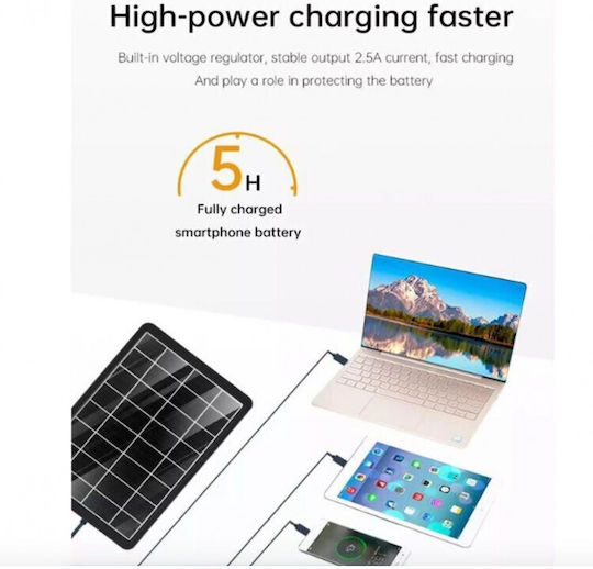 Solarbatterieladegerät 15W mit USB-Ausgang (Autobatterien / Tragbare Geräte)