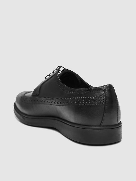 Leder Herren Oxfords Schwarz