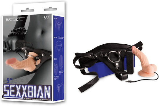 Nanma Sexxbian Gurtzeug mit Dildo und Vibration in Hautfarbe