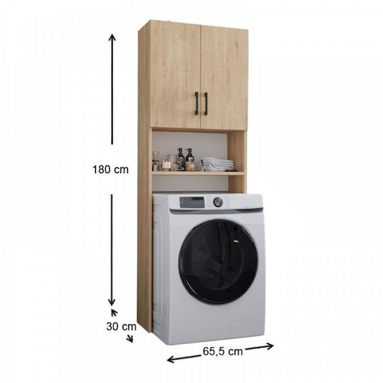 Megapap Holton Cabinet de baie Mobilier pentru baie L65.5xA30xÎ180cm Stejar