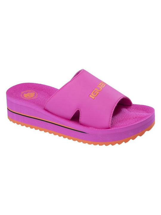 Iguana Frauen Flip Flops mit Plattform in Rosa Farbe