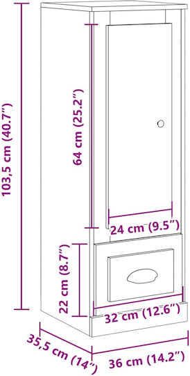 Cabinet de depozitare L36xW35.5xH103.5buc