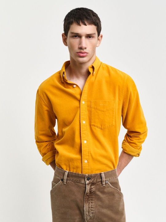 Gant Мъжка Риза Дълги ръкави Корд YELLOW