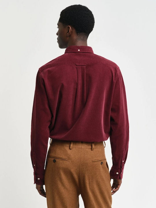 Gant Herrenhemd Langärmelig Cord Bordeaux