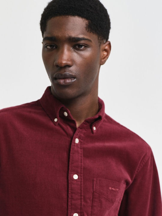 Long-sleeved Corduroy Shirt Burgundy