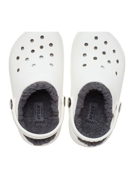 Kids Slippers White Classic Lined Clog