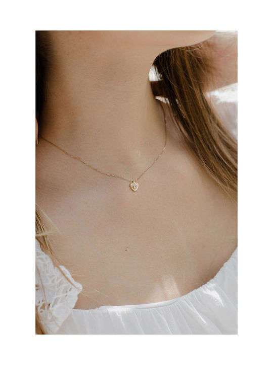 Themelidis Jewels Necklace with design Heart from Gold 14K