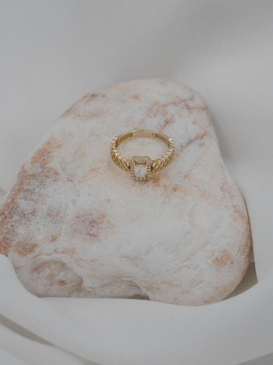 Themelidis Jewels Γυναικείο Δαχτυλίδι με Ζιργκόν από Χρυσό 14Κ