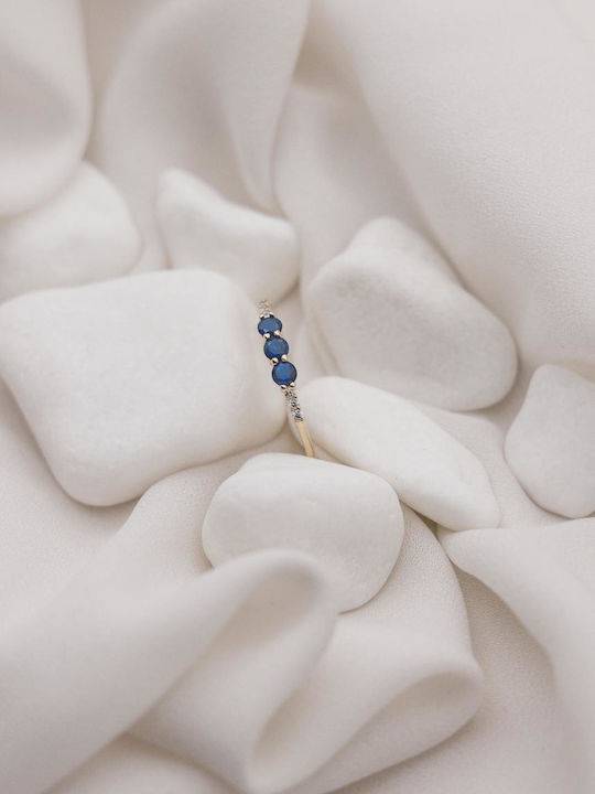 Themelidis Jewels Γυναικείο Δαχτυλίδι Μισόβερο Χρυσό 14Κ