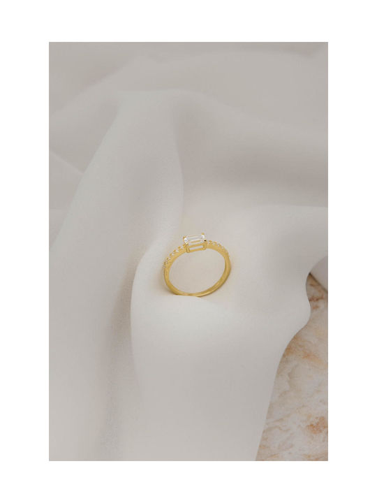 Themelidis Jewels Damen Ring mit Zirkonia aus Gold 14K