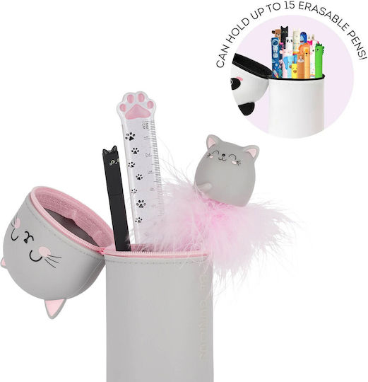 Legami Milano Soft Pencil Case Silicone Barrel Gray