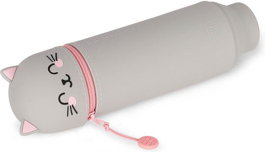 Legami Milano Soft Pencil Case Silicone Barrel Gray
