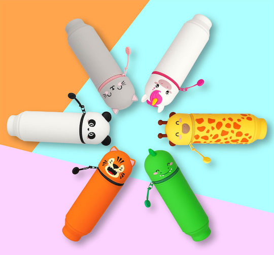 Legami Milano Soft Pencil Case Silicone Barrel Gray