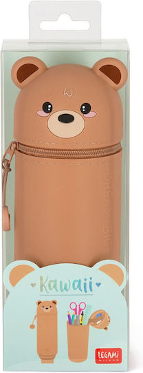 Legami Milano Soft Pencil Case Silicone Barrel Brown