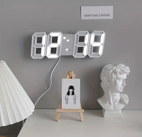 Ceas Digital de Masă cu Alarmă White 466097_w