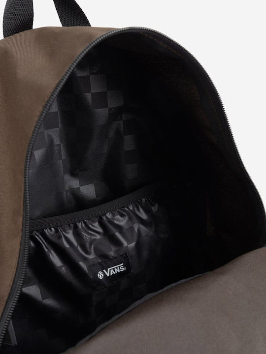 Vans Alumni Σχολική Τσάντα Πλάτης Γυμνασίου - Λυκείου Καφέ με Θήκη για Παγούρι