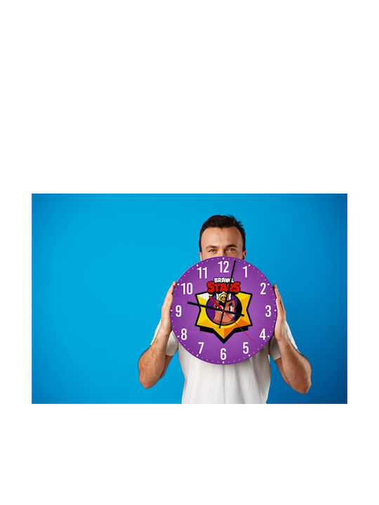 Koupakoupa Kinder Wanduhr Brawl Stars Shelly Hölzernes 30εκ.