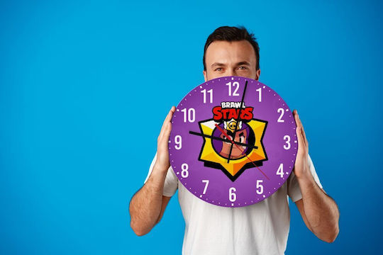 Koupakoupa Ceas de Perete pentru Copii Brawl Stars Shelly Lemn 30εκ.