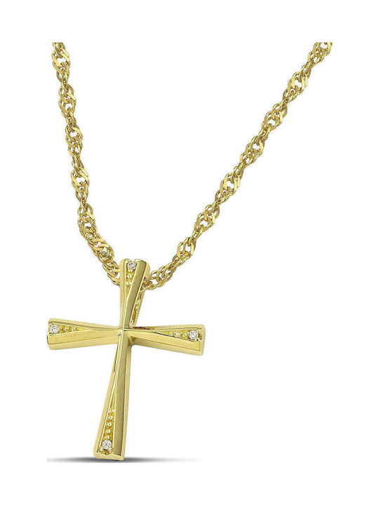 Themelidis Jewels Γυναικείος Χρυσός Σταυρός 14Κ χωρίς Αλυσίδα