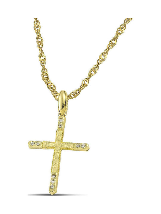 Themelidis Jewels Damen Gold Kreuz 14K