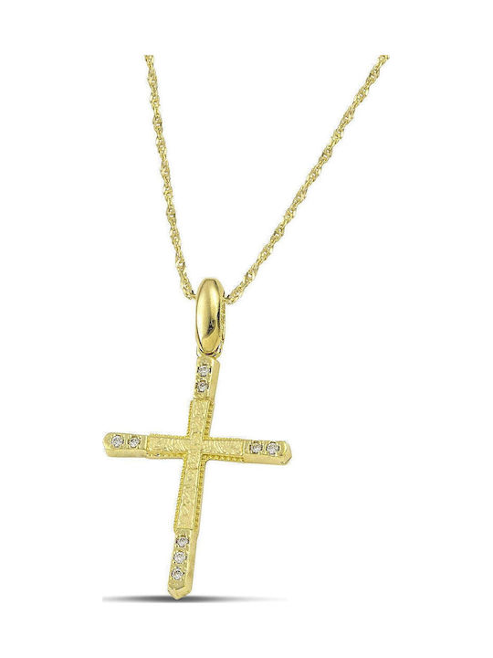 Themelidis Jewels Damen Gold Kreuz 14K