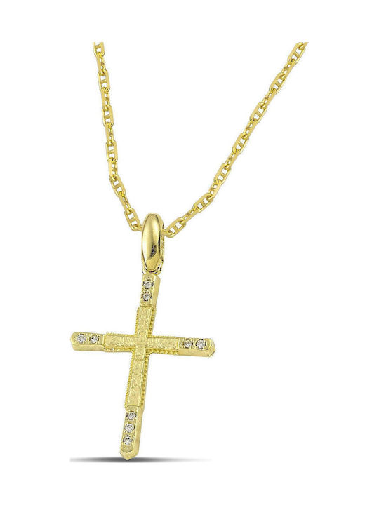 Themelidis Jewels Damen Gold Kreuz 14K