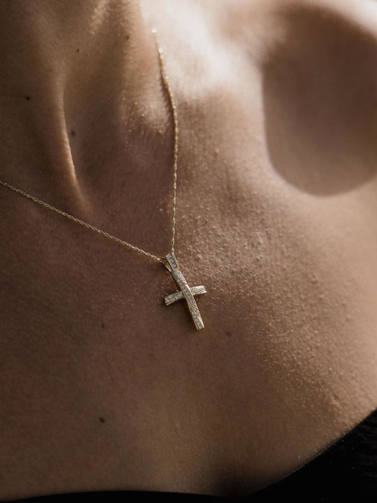 Themelidis Jewels Women's Gold Cross 14K Double Sided
