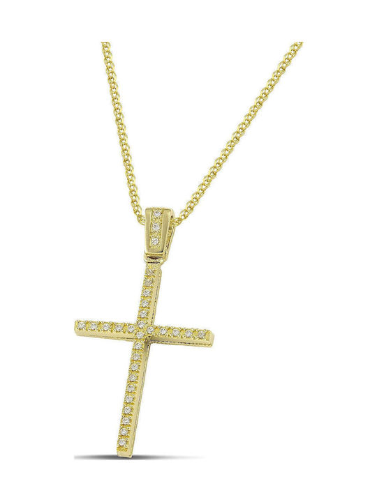 Themelidis Jewels Women's Gold Cross 14K Double Sided