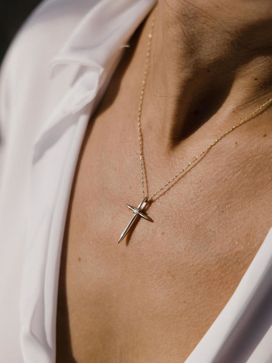 Themelidis Jewels Γυναικείος Χρυσός Σταυρός 14Κ χωρίς Αλυσίδα