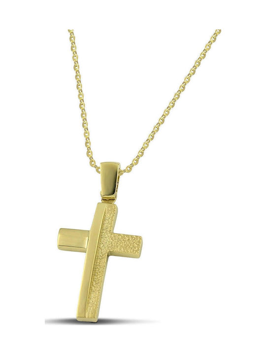 Themelidis Jewels Ανδρικός Χρυσός Σταυρός 14Κ χωρίς Αλυσίδα
