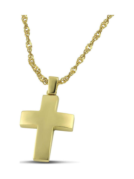 Themelidis Jewels Men's Gold Cross 14K Double Sided