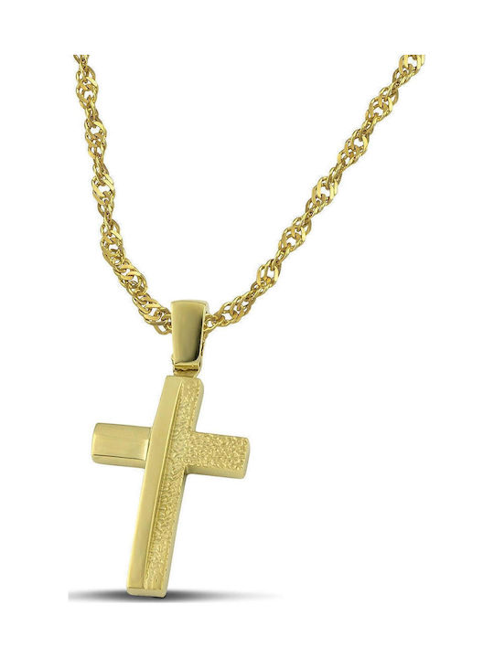Themelidis Jewels Ανδρικός Χρυσός Σταυρός 14Κ χωρίς Αλυσίδα
