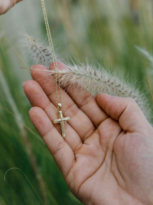 Themelidis Jewels Γυναικείος Χρυσός Σταυρός 14Κ Διπλής Όψης χωρίς Αλυσίδα
