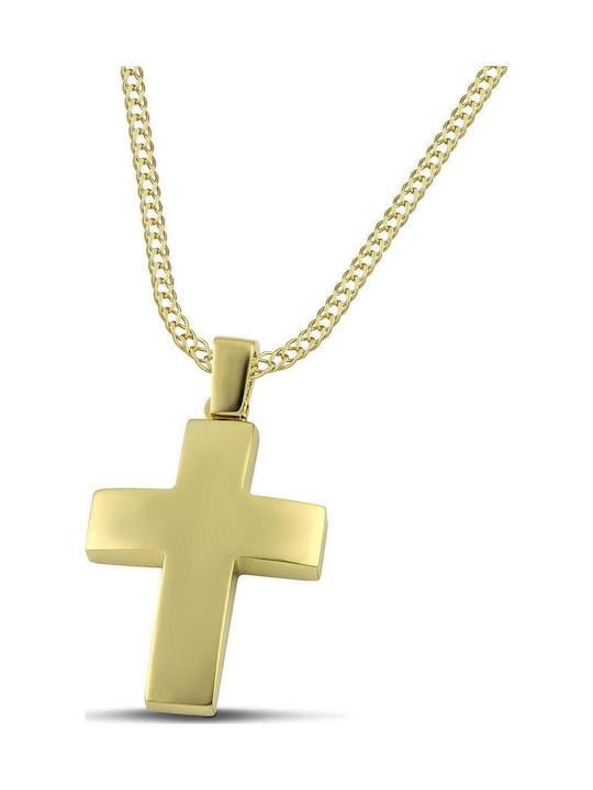 Themelidis Jewels Men's Gold Cross 14K Double Sided