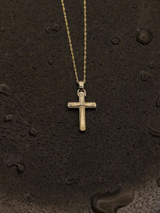 Themelidis Jewels Γυναικείος Χρυσός Σταυρός 14Κ Διπλής Όψης χωρίς Αλυσίδα