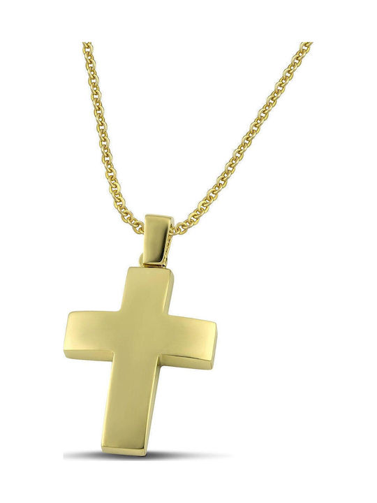 Themelidis Jewels Men's Gold Cross 14K Double Sided