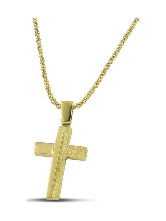 Themelidis Jewels Ανδρικός Χρυσός Σταυρός 14Κ χωρίς Αλυσίδα