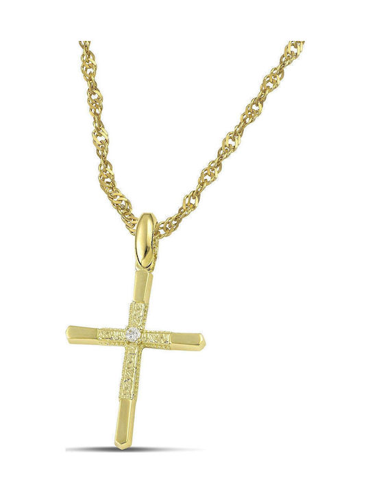 Themelidis Jewels Γυναικείος Χρυσός Σταυρός 14Κ χωρίς Αλυσίδα