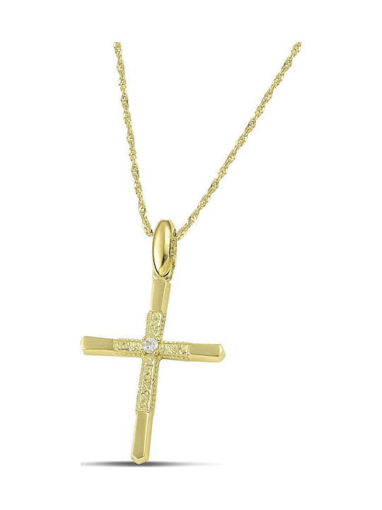 Themelidis Jewels Γυναικείος Χρυσός Σταυρός 14Κ χωρίς Αλυσίδα