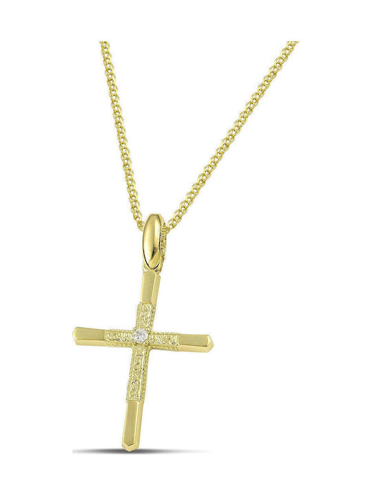 Themelidis Jewels Γυναικείος Χρυσός Σταυρός 14Κ χωρίς Αλυσίδα