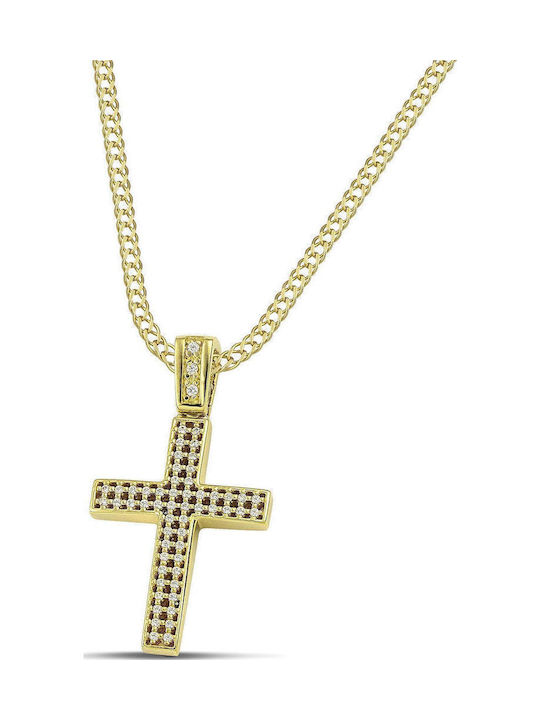 Themelidis Jewels Γυναικείος Χρυσός Σταυρός 14Κ Διπλής Όψης χωρίς Αλυσίδα