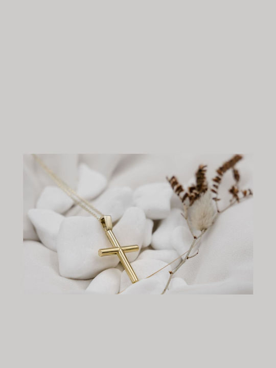 Themelidis Jewels Ανδρικός Χρυσός Σταυρός 14Κ Διπλής Όψης χωρίς Αλυσίδα