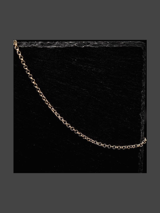 Themelidis Jewels Ανδρική Ασημένια Αλυσίδα Λαιμού Επιχρυσωμένη Λεπτή Πάχους 4.8mm και Μήκους 45cm