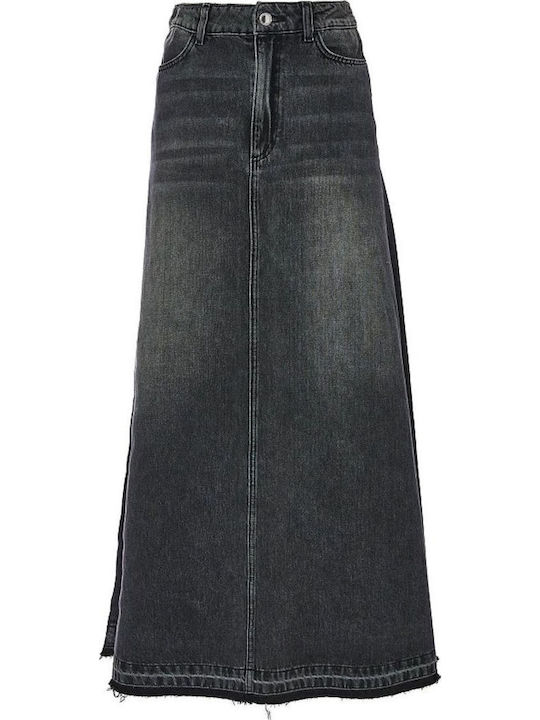 Denim Maxi Skirt Black Denim