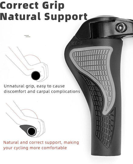 Rockbros HU-7016802870652 Bicycle Handlebar Grips in Black Color