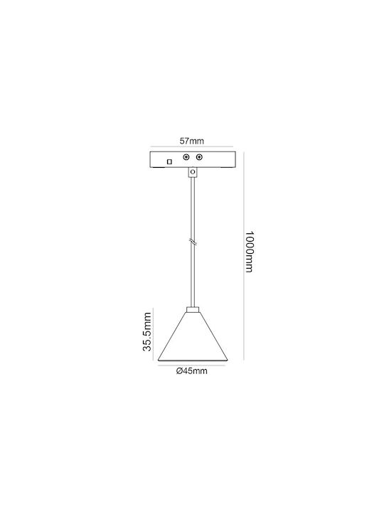 Aca Pendant Light Black LED with Warm White Light Rail 45x35.5cm