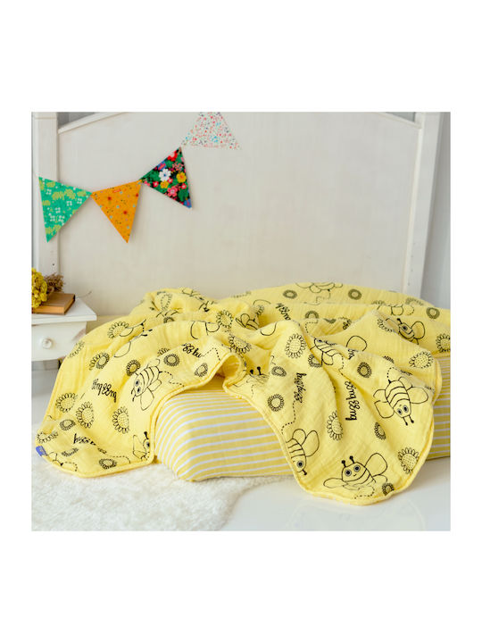 Milk&Moo Decke zum Einwickeln Yellow Gelb 90x110cm.